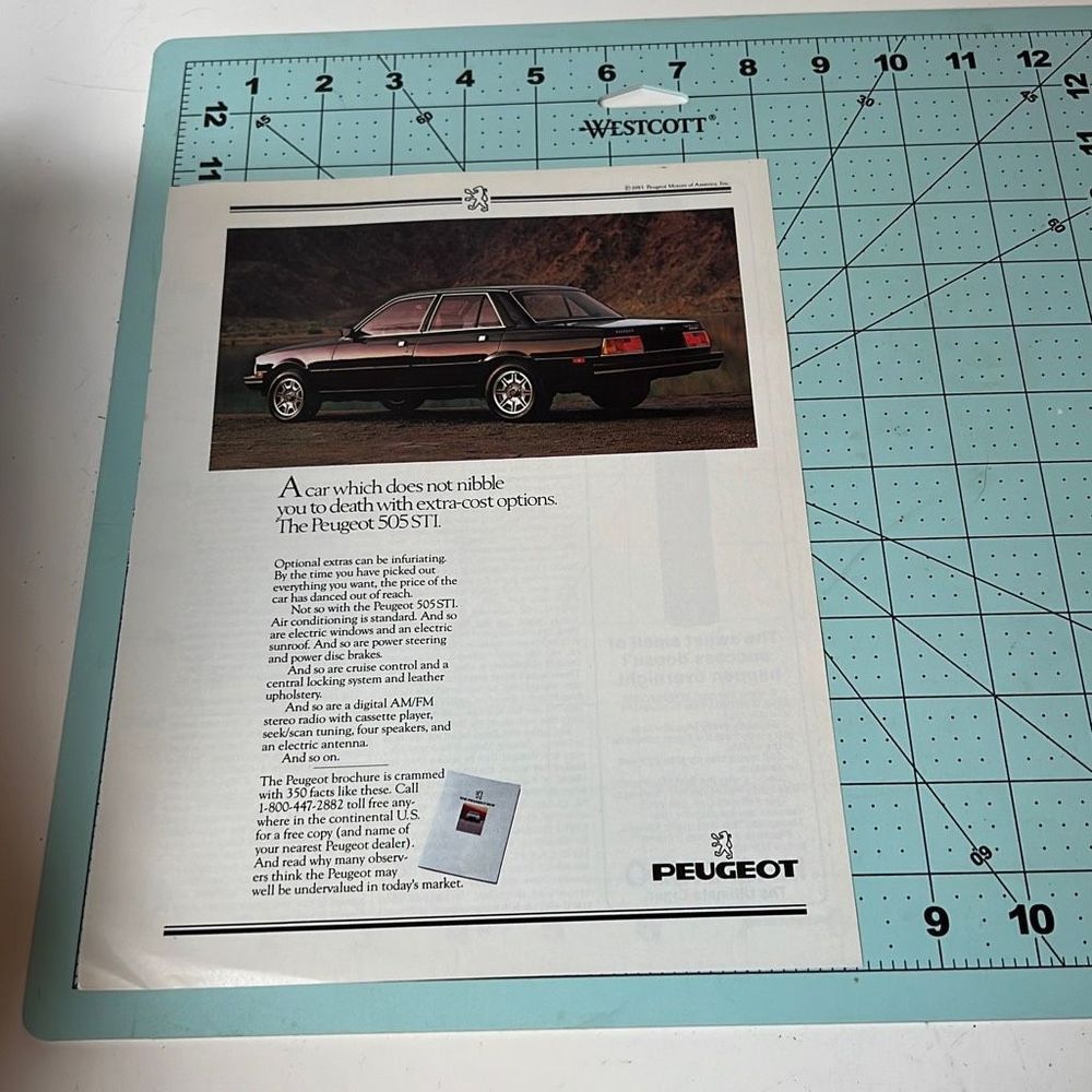 1983 Peugeot 505 STI Print Ad Advertisement Wall Art Decor